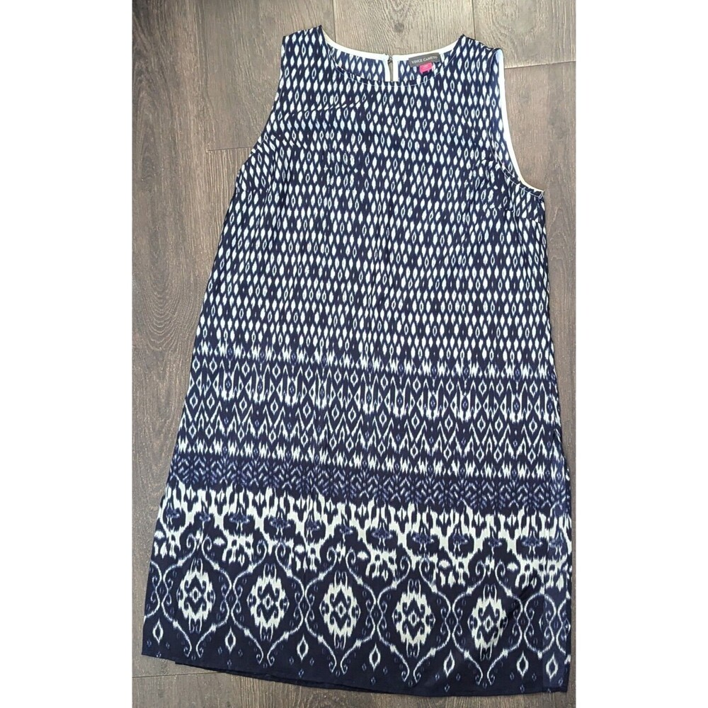 Vince Camuto Women's Blue and White Sleeveless dress size Medium Petite (376)